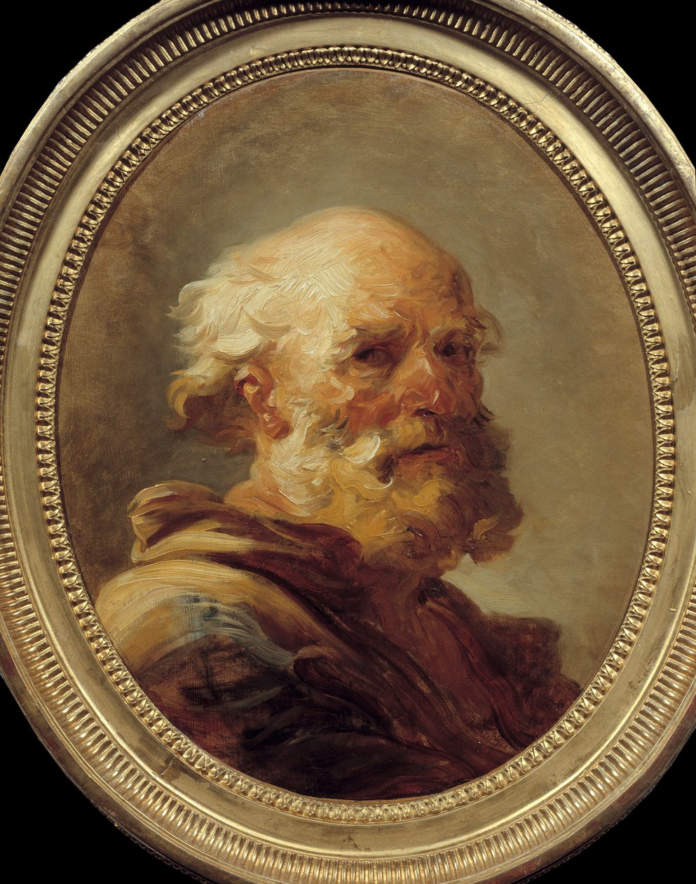 Gammel mands hoved. Maleri af Jean Honore Fragonard (1732-1806), ca. 1766-1769. Amiens, Picardiemuseet af Jean Honore Fragonard