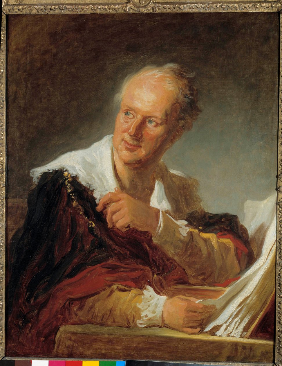 Portræt af Denis Diderot (1713-1784) forfatter Maleri af Jean Honore Fragonard (1732-1806) 1700-tallet søn. 0,81 x 0,65 m af Jean Honore Fragonard