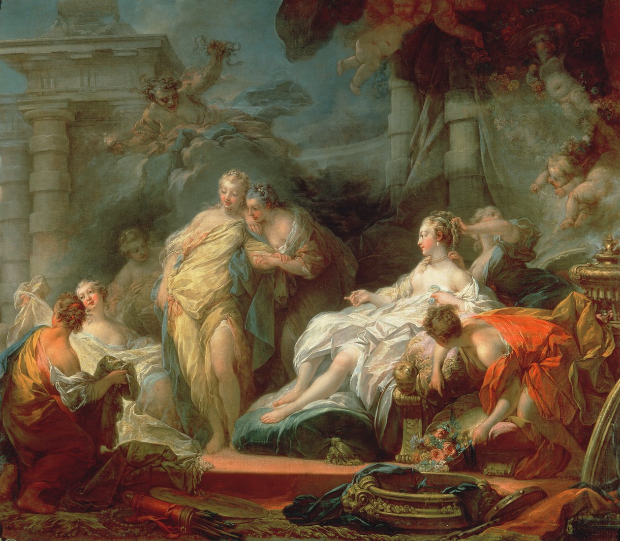 Psyche viser sine søstre sine gaver fra Amor, 1753 af Jean Honore Fragonard