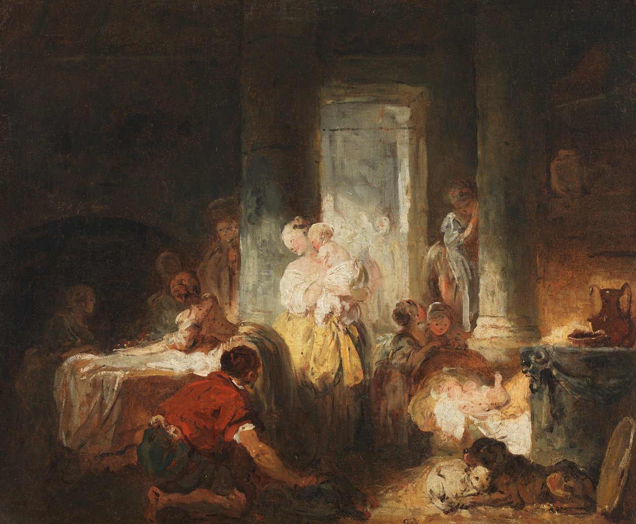 romersk interiør, ca. 1760. af Jean Honore Fragonard