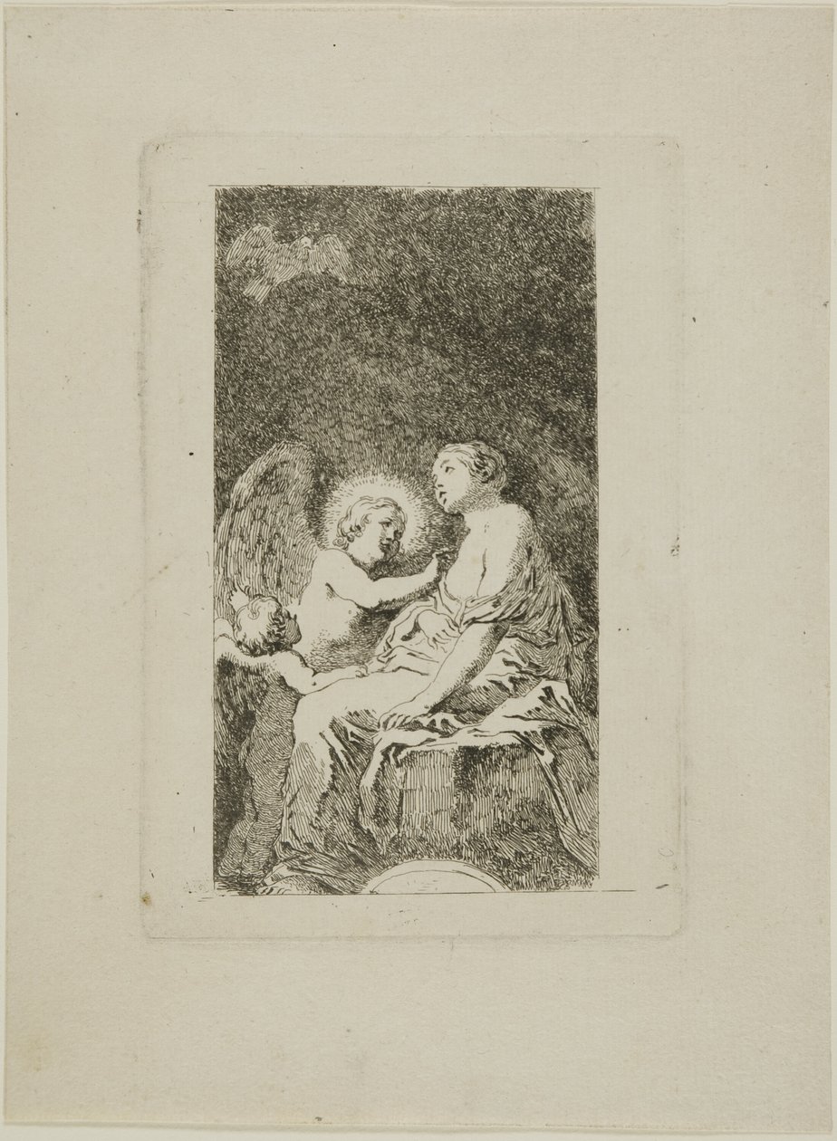 Den hellige Katarina af Alexandria helbredt af en engel af Jean Honore Fragonard