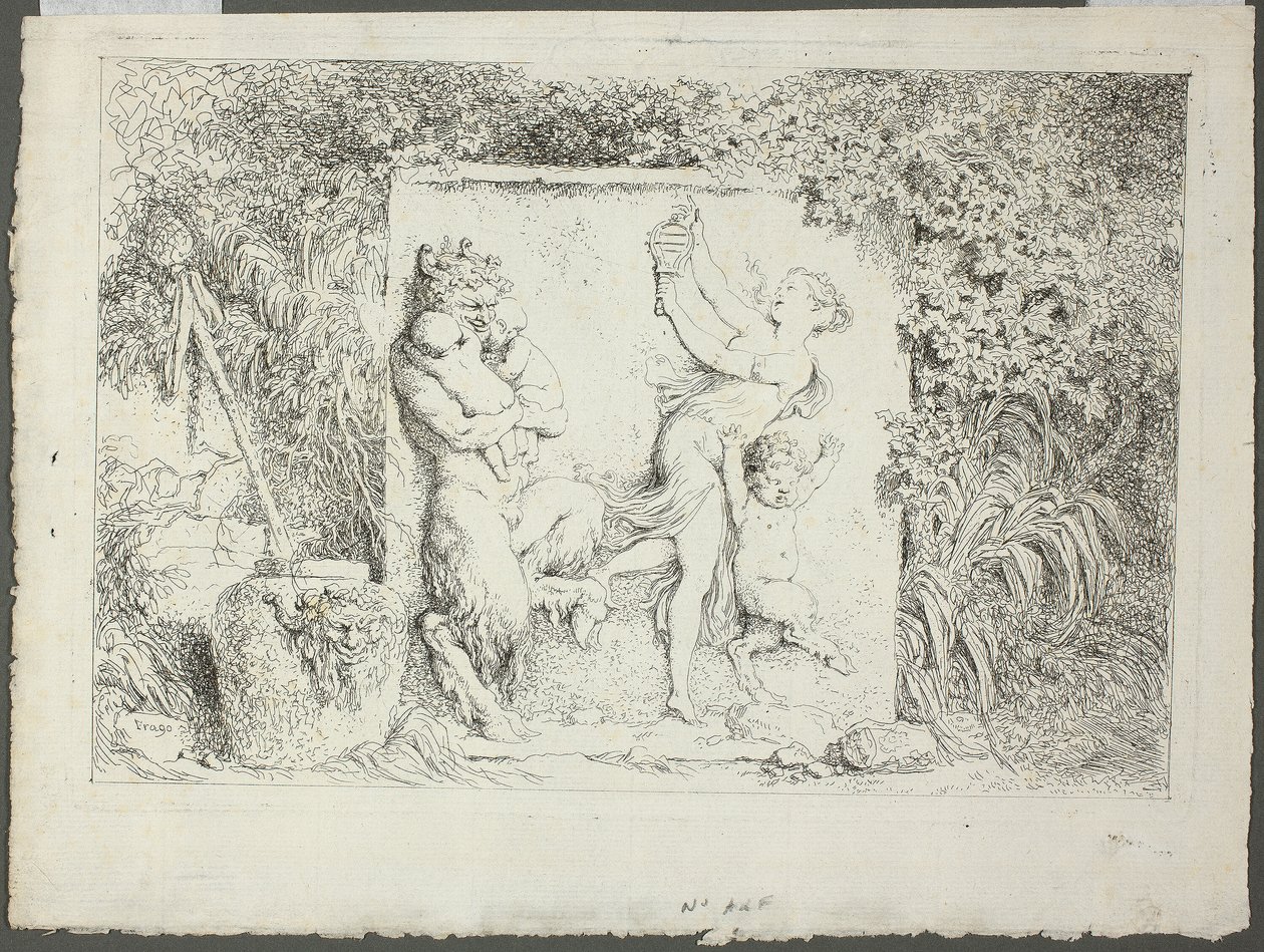 Satyrfamilien, fra Bacchanales eller Satyrernes lege af Jean Honore Fragonard