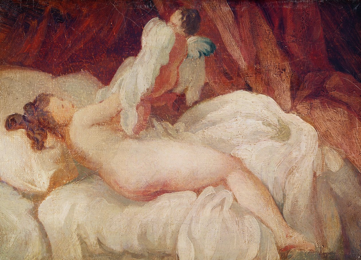 Tager blusen af af Jean Honore Fragonard