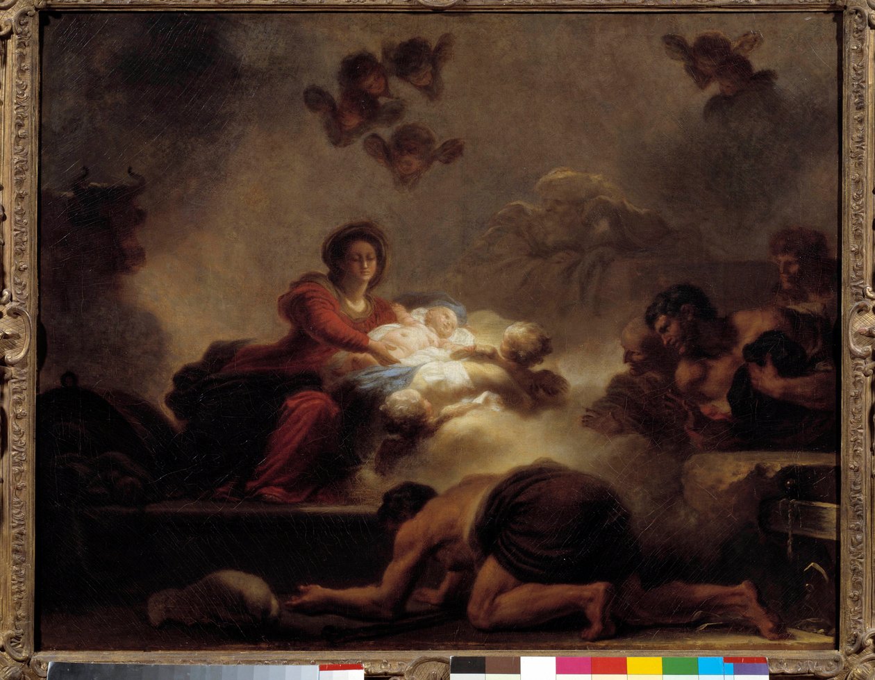 Hyrdernes tilbedelse, maleri af Jean-Honore Fragonard (1732-1806). 1700-tallet. Svag. 0,73x0,93 m. af Jean Honore Fragonard