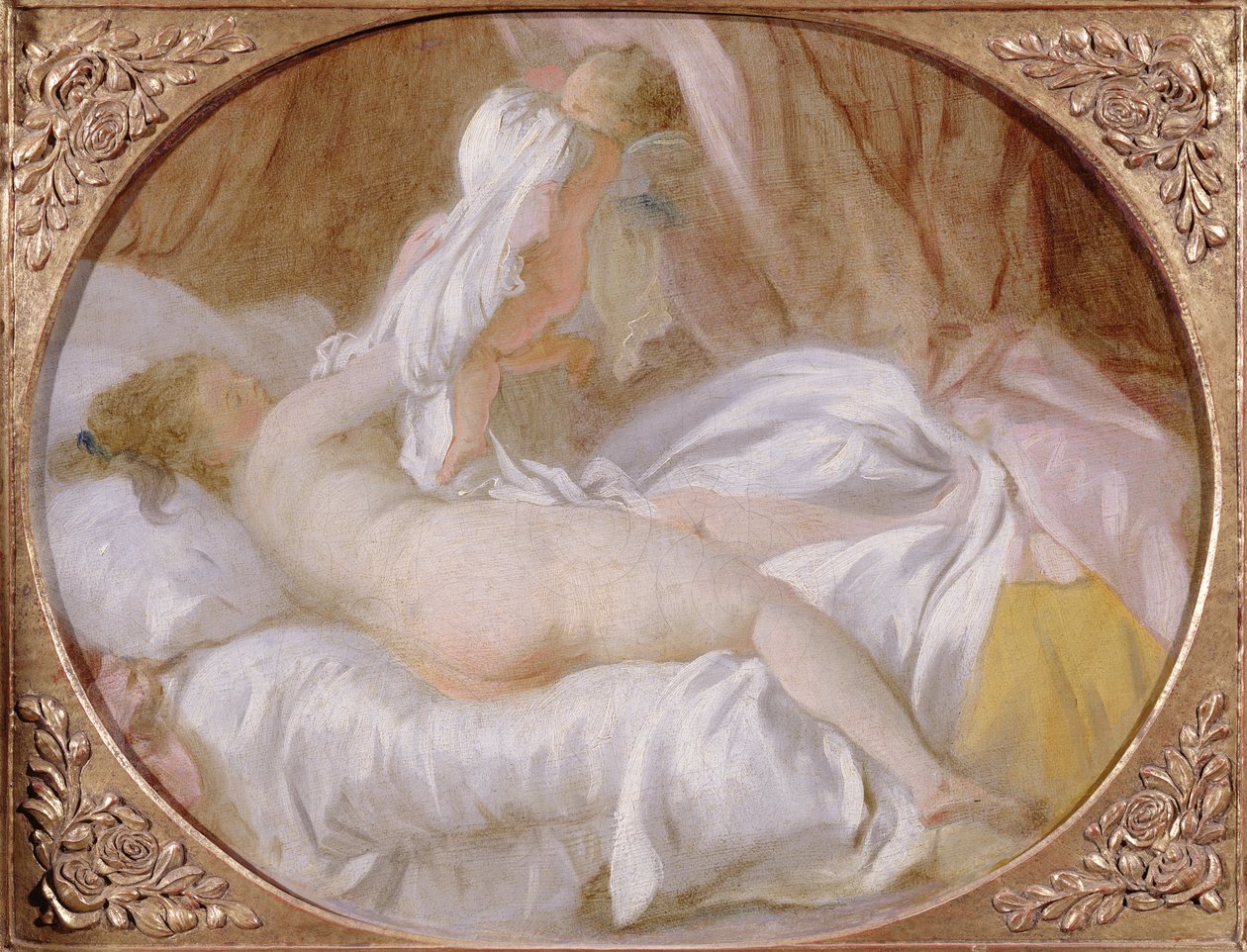 The Chemise Removed eller The Lady Undressing, før 1778 af Jean Honore Fragonard