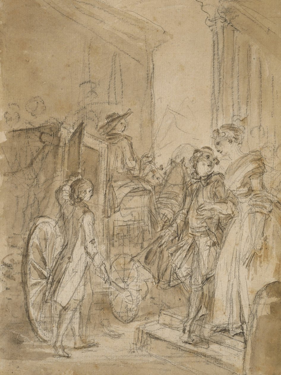 Afgang med træner af Jean Honore Fragonard