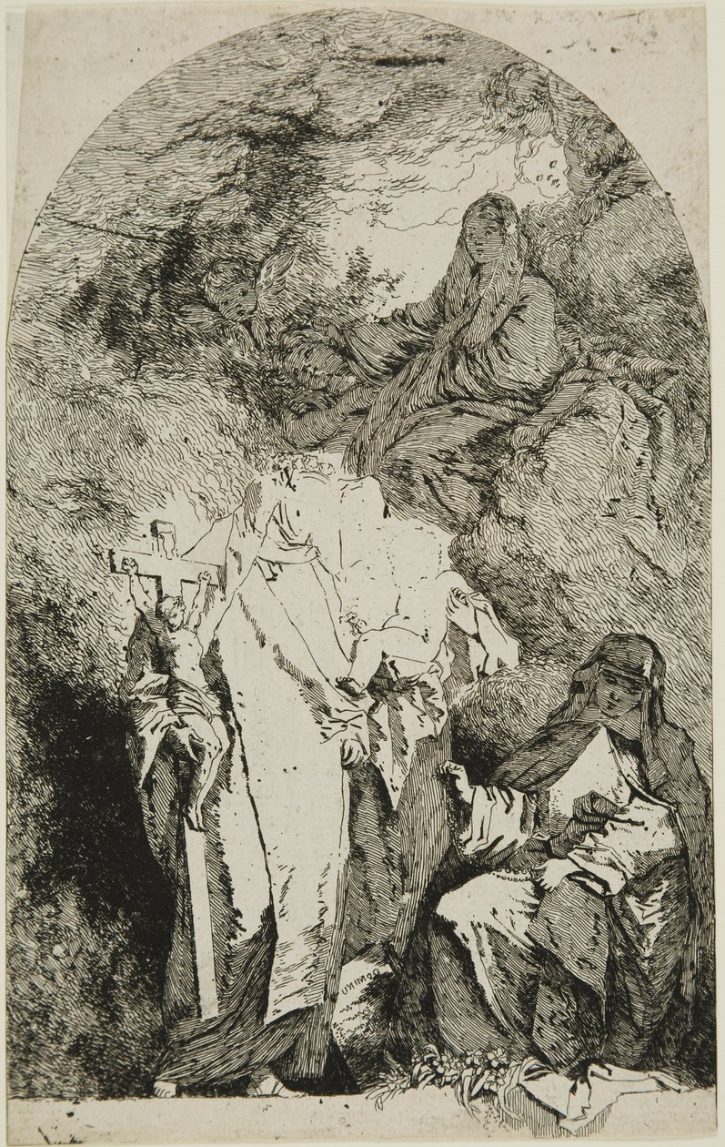 Madonnaen med SS. Catherine, Rose fra Lima og Agnes fra Montepulciano af Jean Honore Fragonard