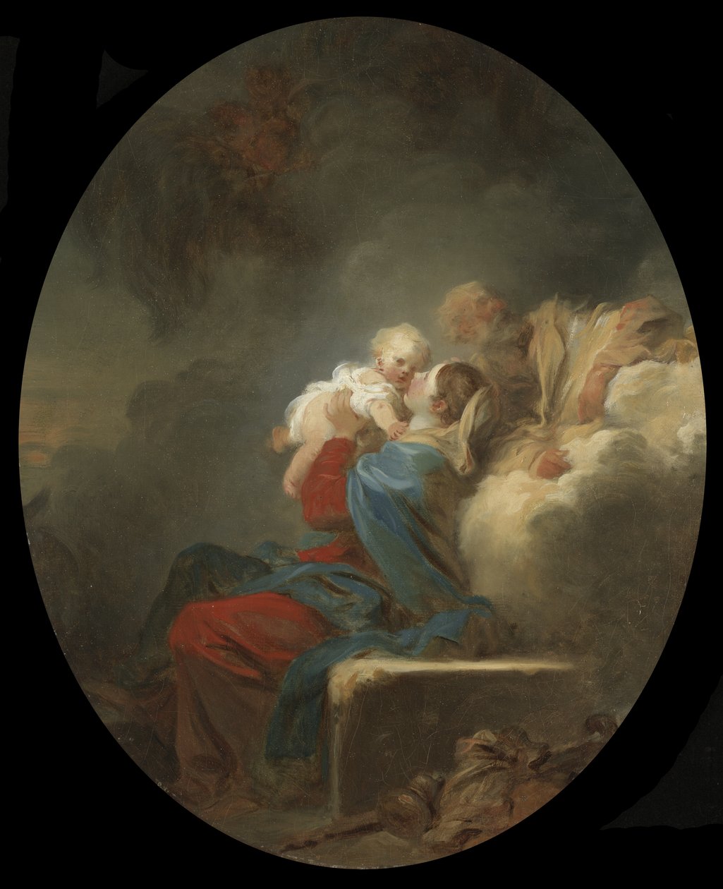 Resten på flugten til Egypten, ca. 1774 af Jean Honore Fragonard