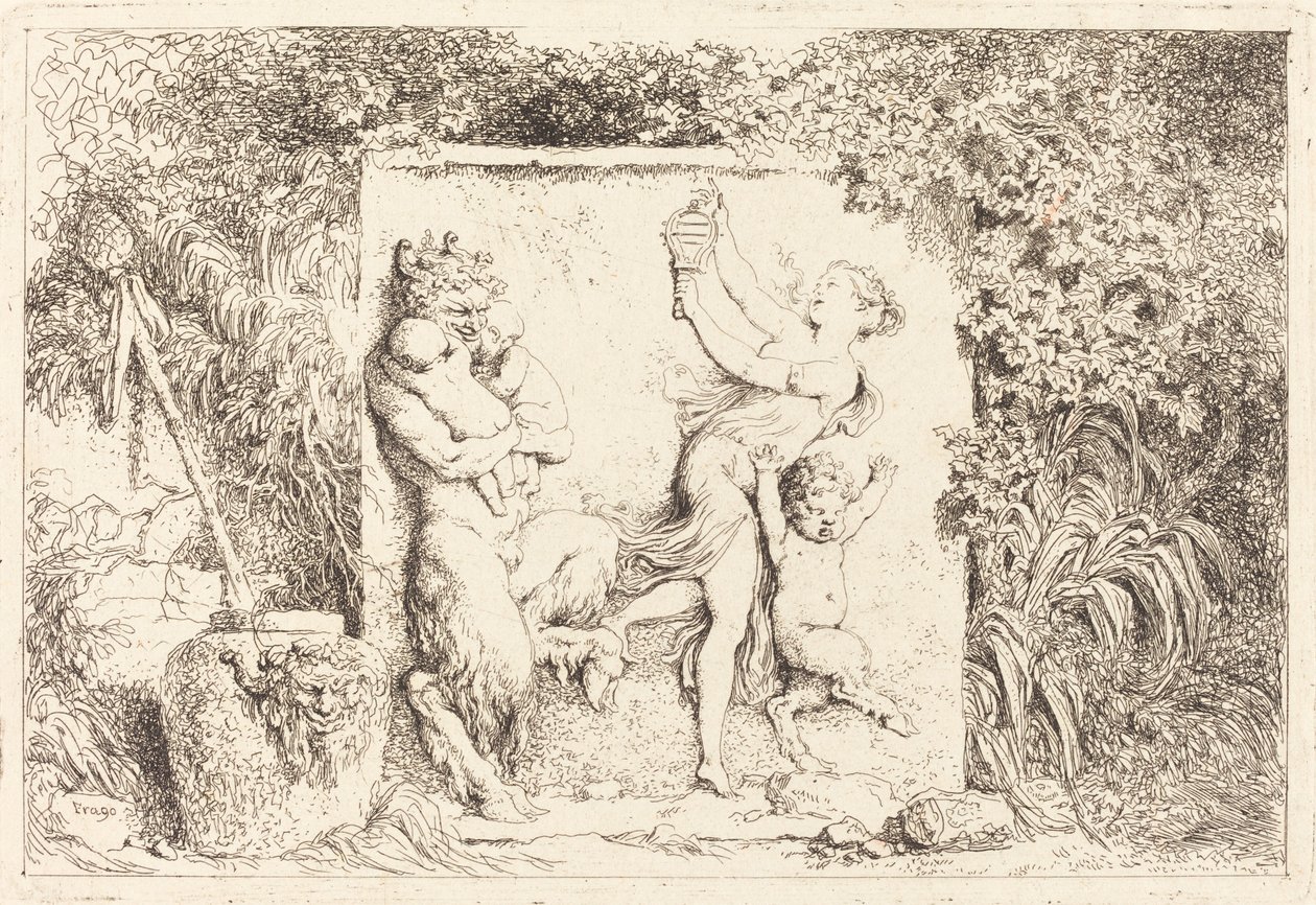 Satyrernes dans af Jean Honore Fragonard