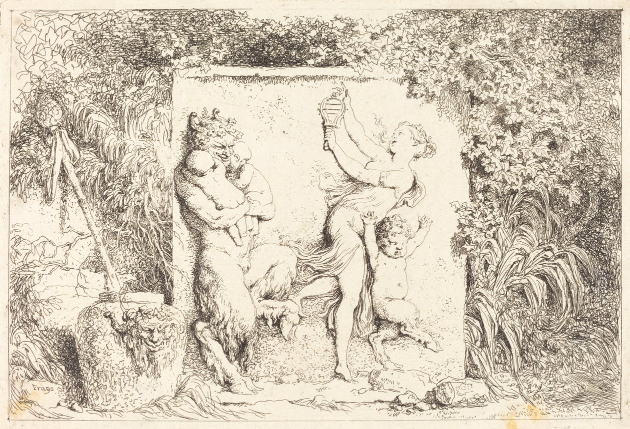 Satyrernes dans af Jean Honore Fragonard
