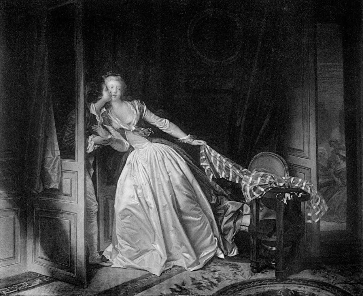 The Stolen Kiss, slutningen af det 18. århundrede 1905. af Jean Honore Fragonard