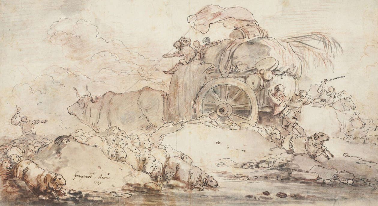 Den stillede vogn, 1759 af Jean Honore Fragonard