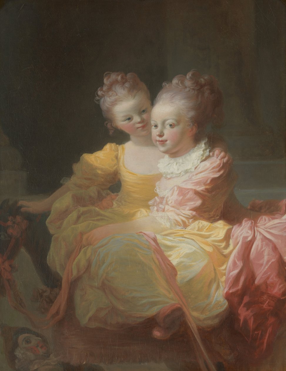 De to søstre, ca. 1769-70 (olie på lærred) af Jean Honore Fragonard