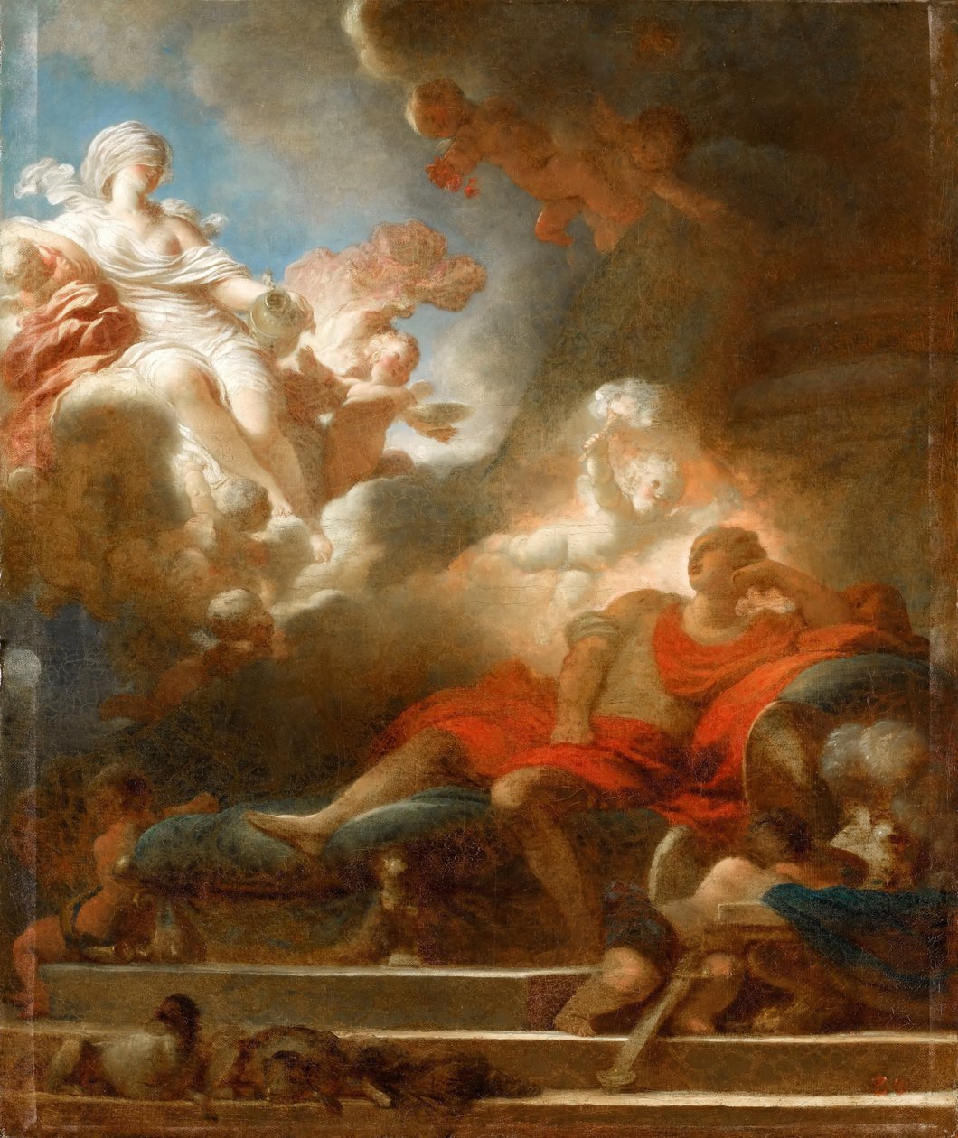 Warriors drømmer om kærlighed af Jean Honore Fragonard