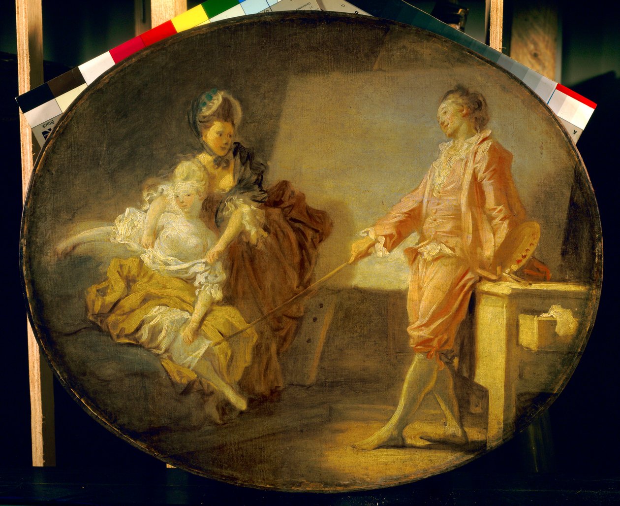 Begyndelsen på modellen En ung model, der er genert mod ikke at blive. Maleri af Jean Honore Fragonard (1732-1806). Paris. Jacquemart Andre Museum af Jean Honore Fragonard