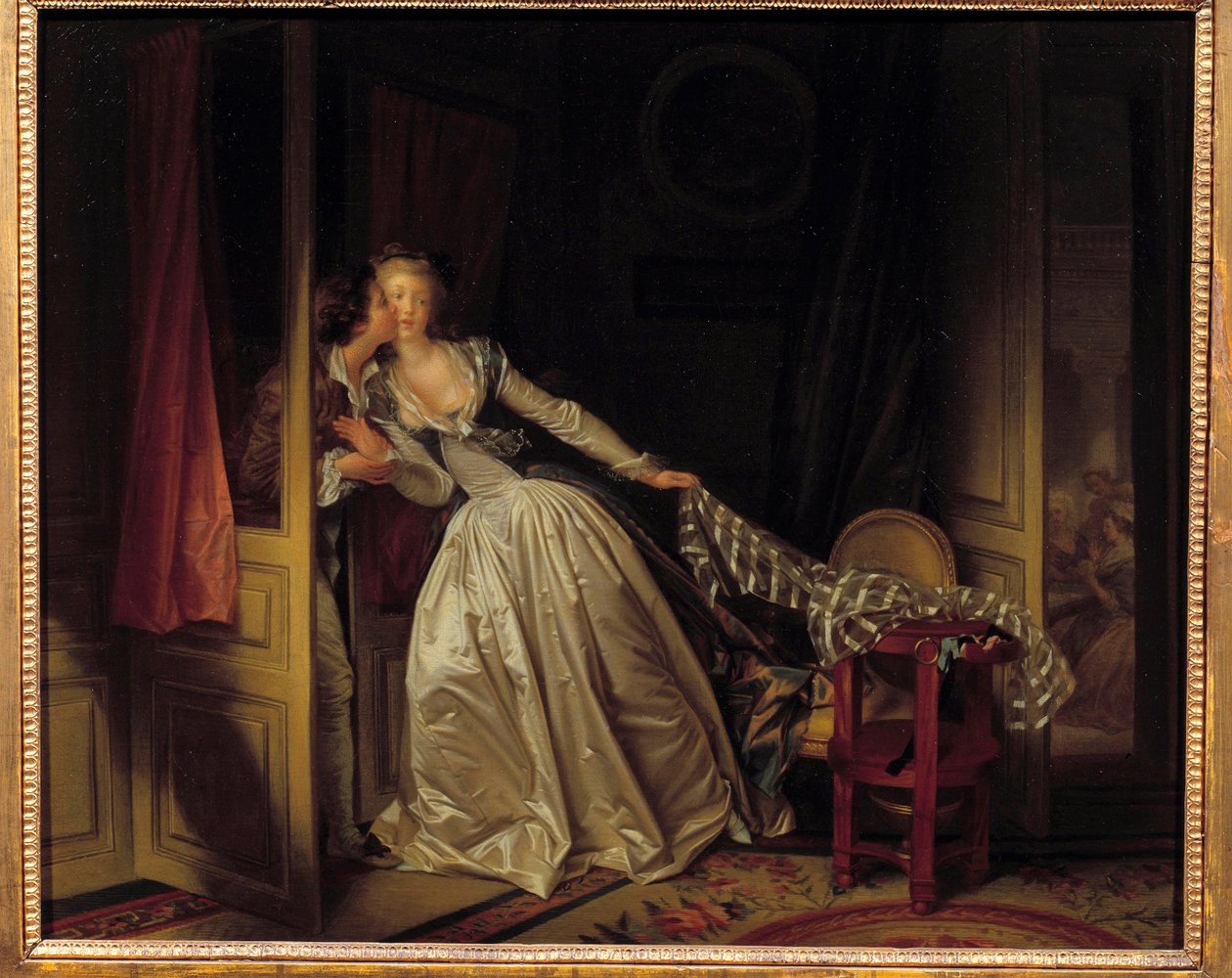 Kysset flyver Maleri af Jean Honore Fragonard (1732-1806) 1788 Søn. 0,45 X0,55 m Eremitagemuseet, Sankt Petersborg af Jean Honore Fragonard