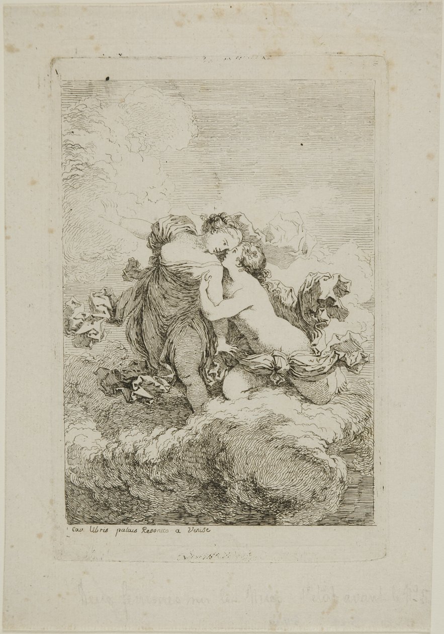 To kvindefigurer på en sky af Jean Honore Fragonard