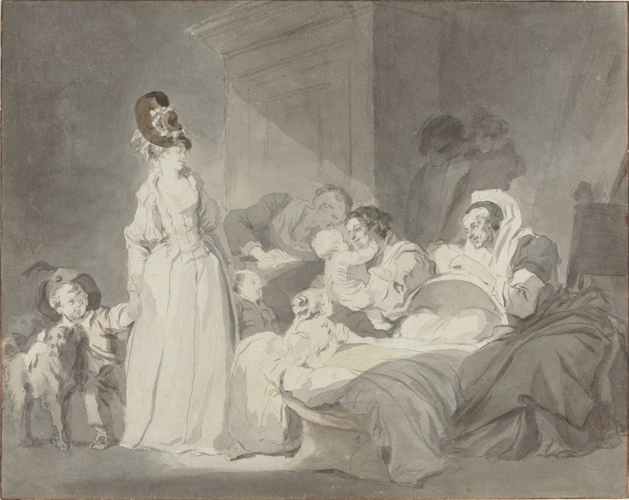Besøg hos sygeplejersken af Jean Honore Fragonard