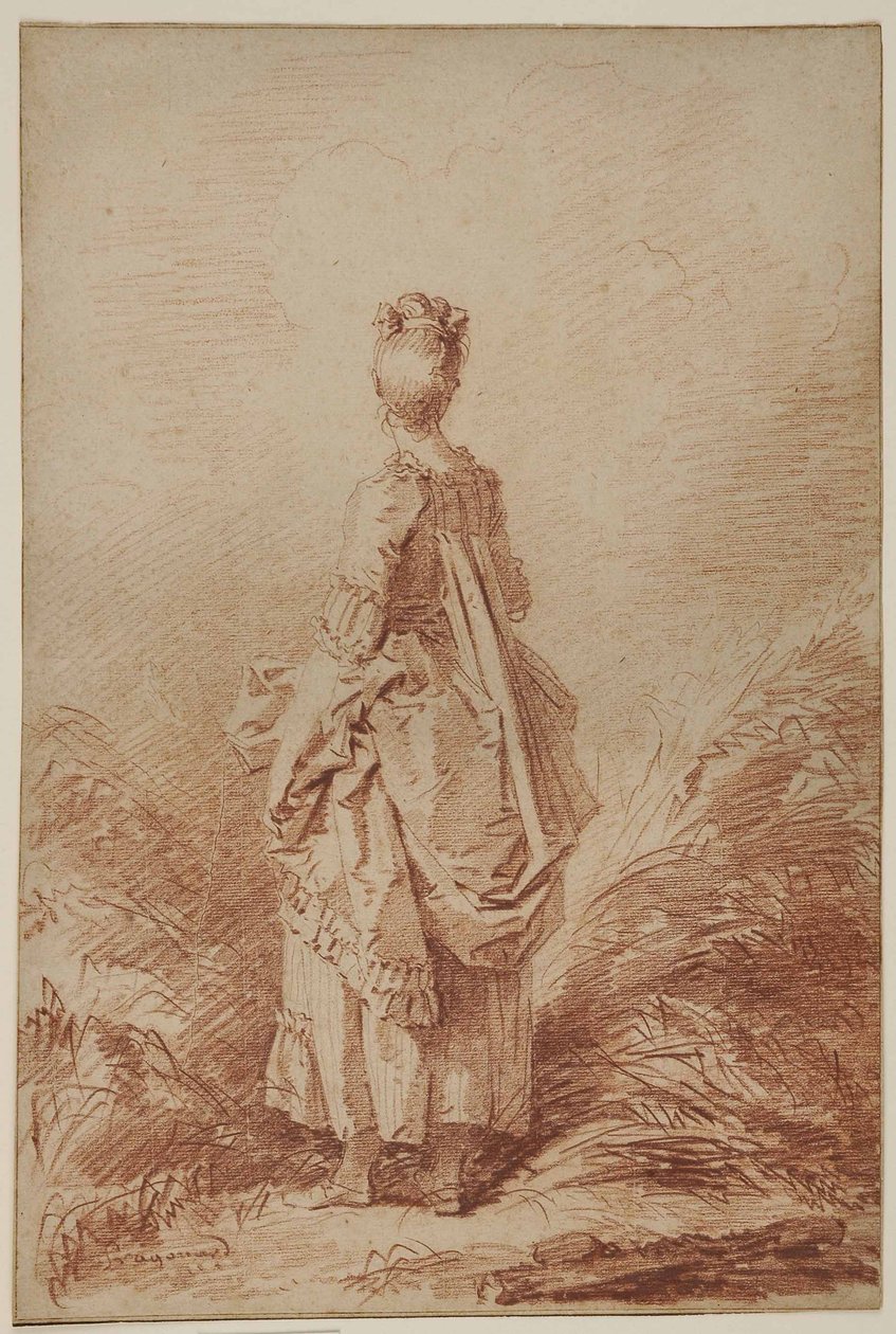 Ung kvinde ser tilbage af Jean Honore Fragonard