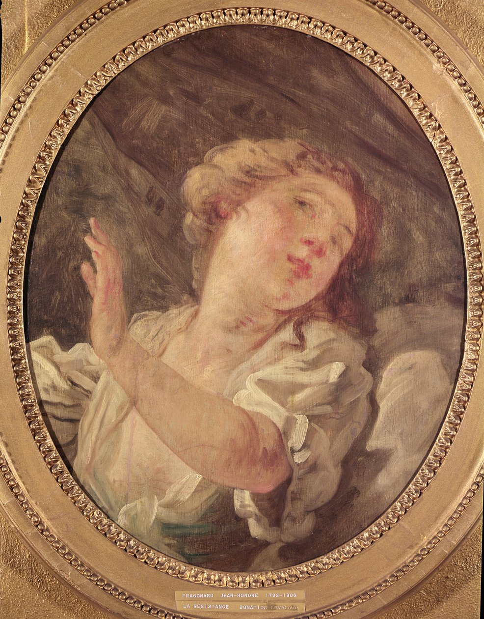 Ung kvinde vender sig væk eller La Resistance af Jean Honore Fragonard