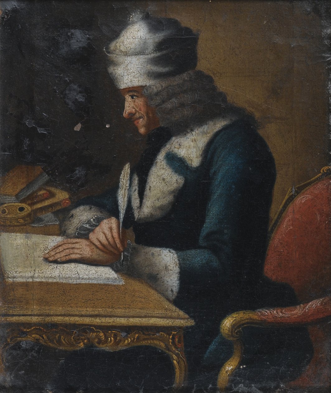 Portræt af Francois Marie Arouet af Voltaire 1694-1778 af Jean Huber