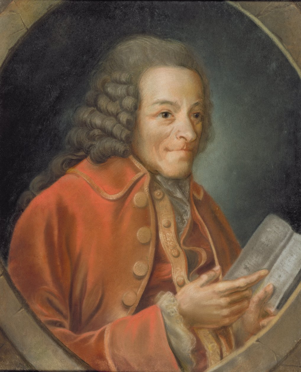 Portræt af Voltaire (1694-1778) af Jean Huber