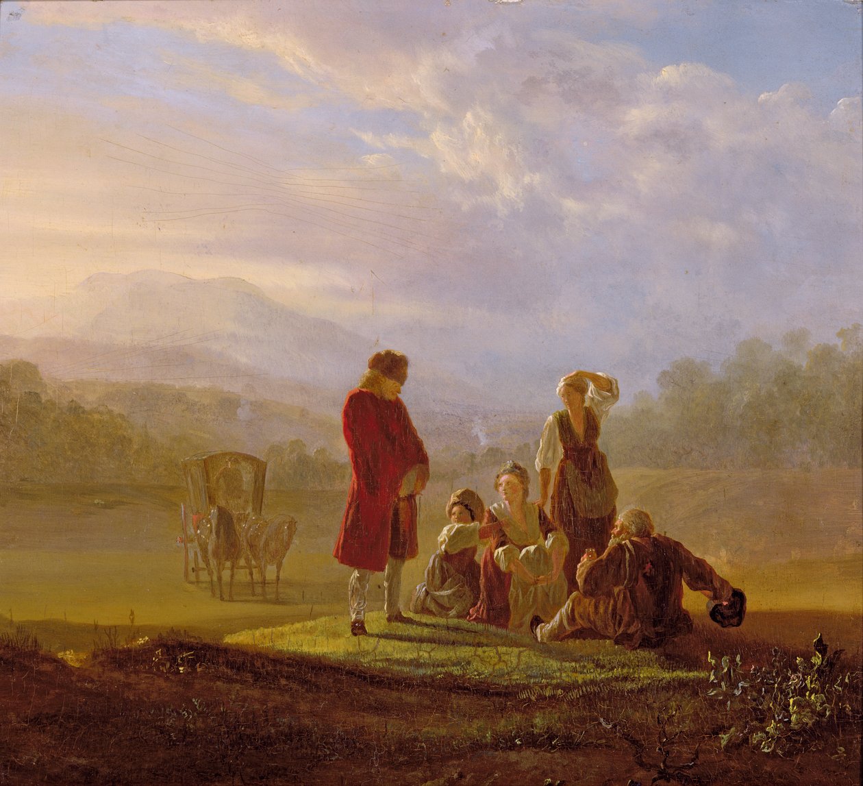 Voltaire samtaler med bønderne i Ferney af Jean Huber