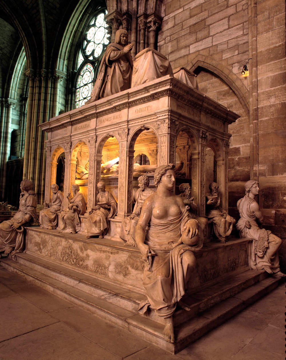 Orant og smag af Louis XII (1462-1515) og Anne de Bretagne (1477-1514) realiseret af Jean Juste i 1531. Basilica of Saint Denis af Jean I Juste