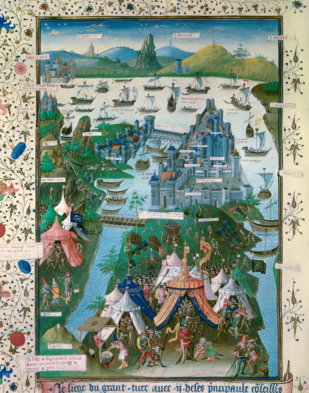 Muhammed II: Belejringen (fangst eller fald) af Konstantinopel af de osmanniske tyrkere af Muhammed II af Jean I Le Tavernier