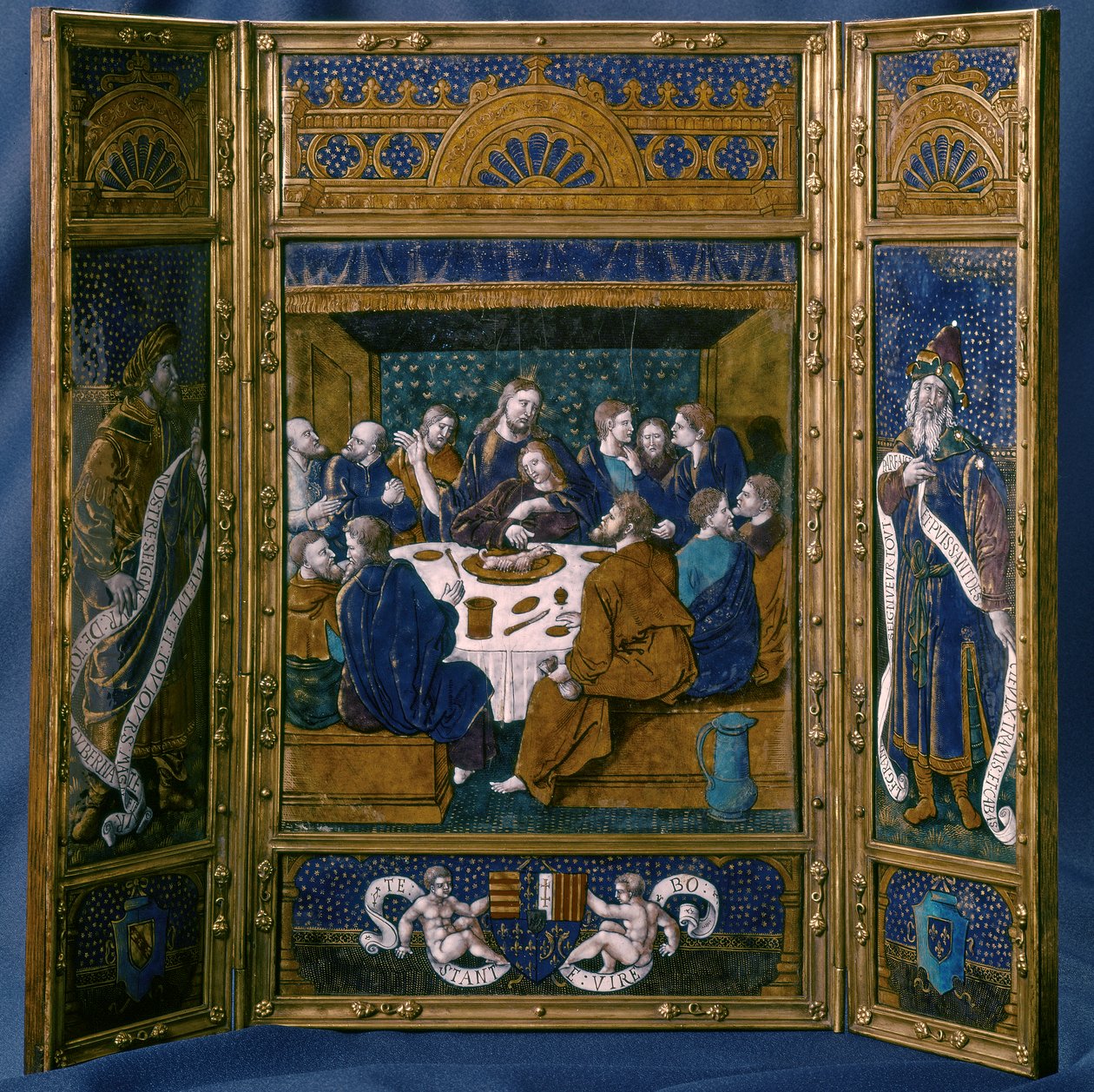 Den sidste nadver, Tryptic, emalje af Limoge, ca. 1545 (emalje cloisonne) af Jean I Pénicaud