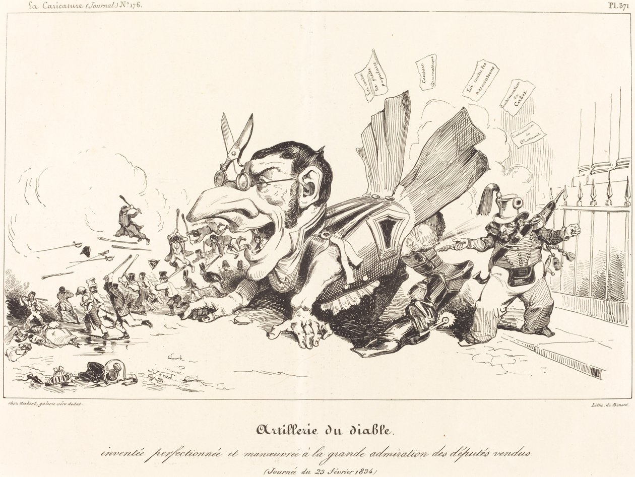 Artillerie du Diable (Djævelens artilleri) af Jean Ignace Isidore Grandville and Eugène Hippolyte Forest