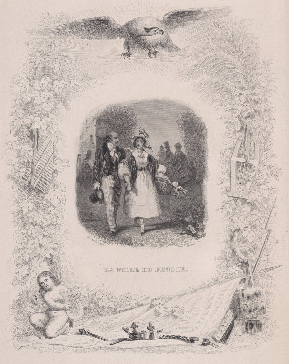 Folkets datter fra Bérangers sange, 1829. af Jean Ignace Isidore Gérard