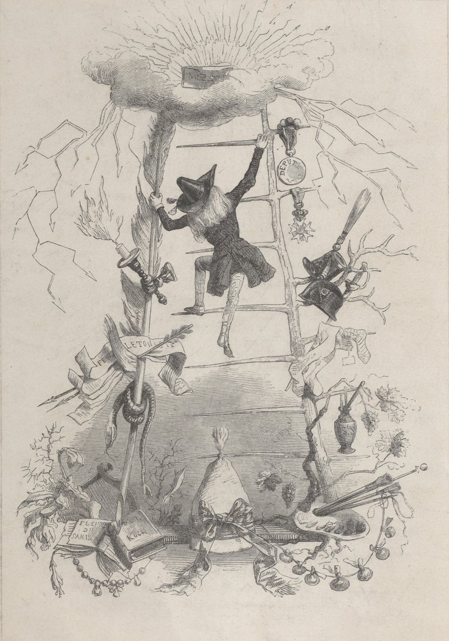 Illustration i Jerome Paturot, af Louis Reybaud, Paris, 1846, ca. 1846. af Jean Ignace Isidore Gérard