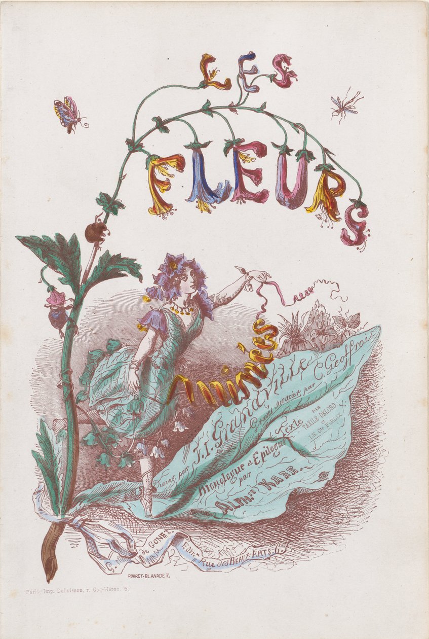 De animerede blomster, titelside, 1847. af Jean Ignace Isidore Gérard