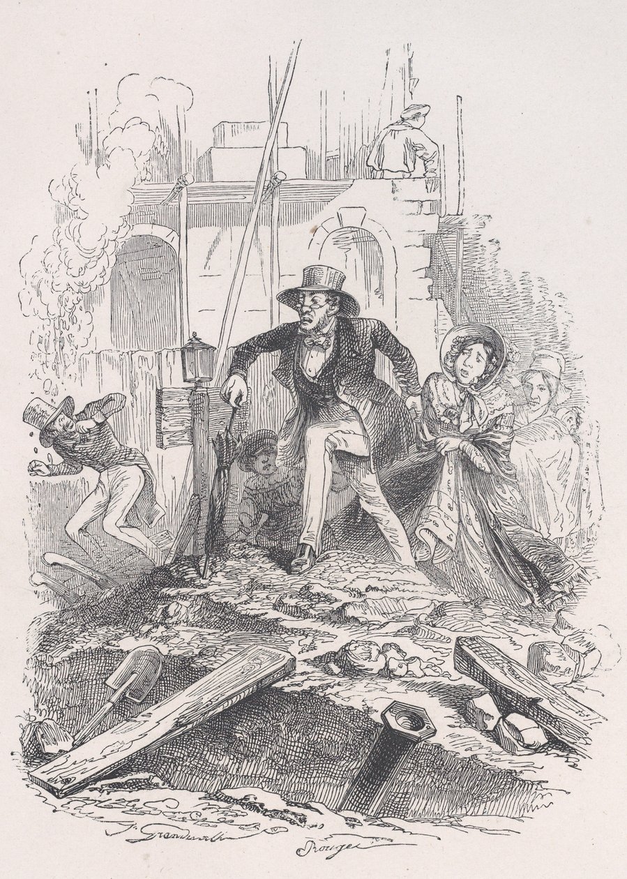 Pariseren kan ikke alene deltage i en styrkende øvelse, men han opnår sikkerheden i..., 1843. af Jean Ignace Isidore Gérard