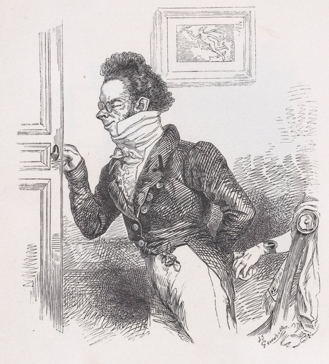 Robin, vennen fra Bérangers komplette værker, 1836. af Jean Ignace Isidore Gérard