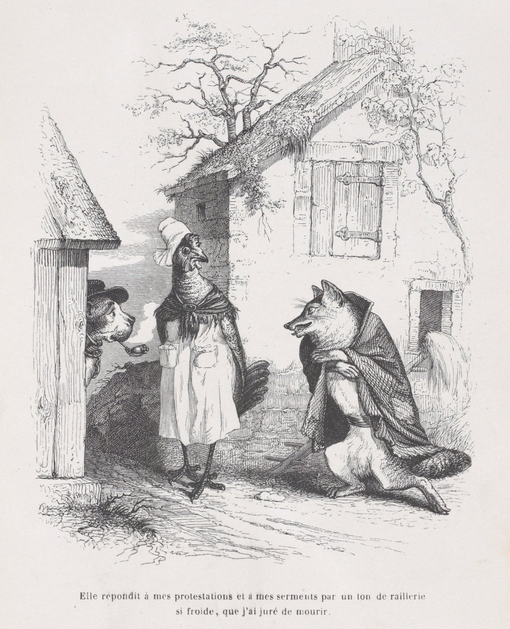 Hun reagerede på mine protester og eder med en tone af hån så kold, at jeg svor ..., ca. 1837-47. af Jean Ignace Isidore Gérard