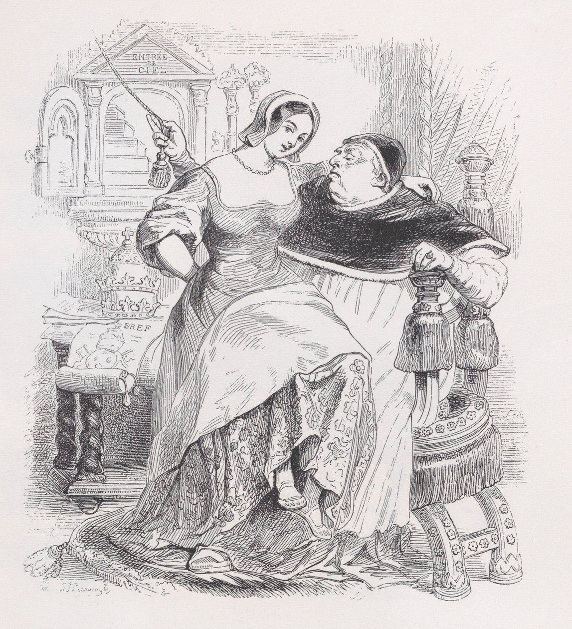 Den gode pave fra The Complete Works of Béranger, 1836. af Jean Ignace Isidore Gérard