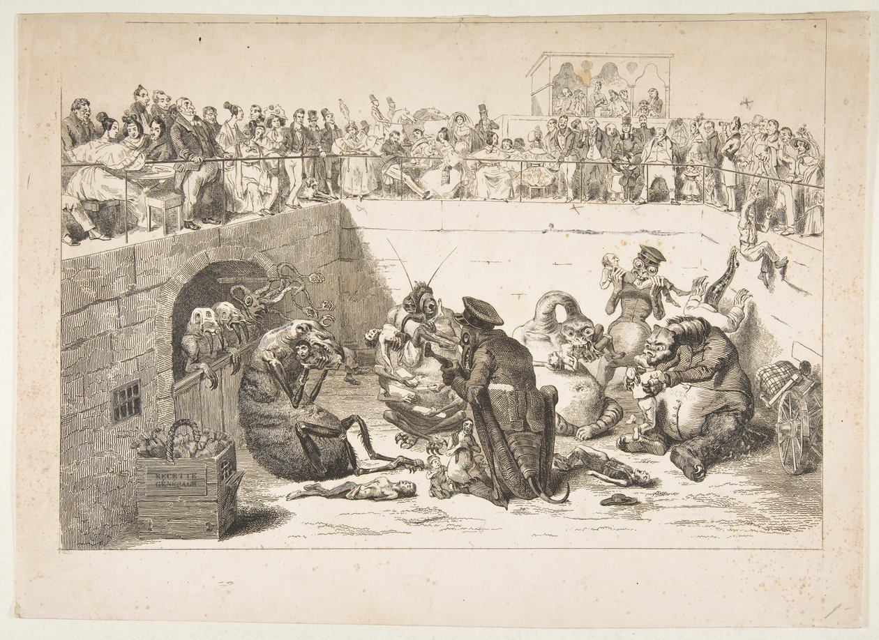 De mennesker, der blev leveret til vampyrskatterne, maj 1833 af Jean Ignace Isidore Gérard