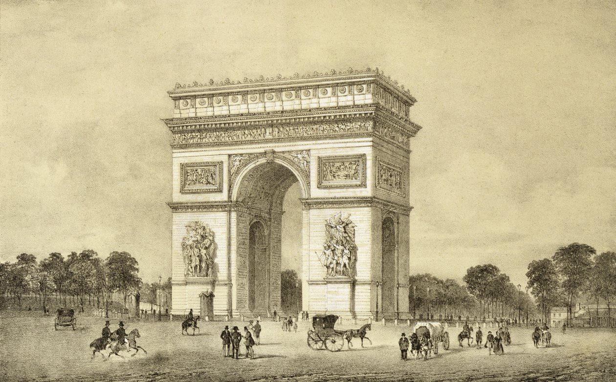 Larc de Triomphe, Paris, graveret af Auguste Bry af Jean Jacottet