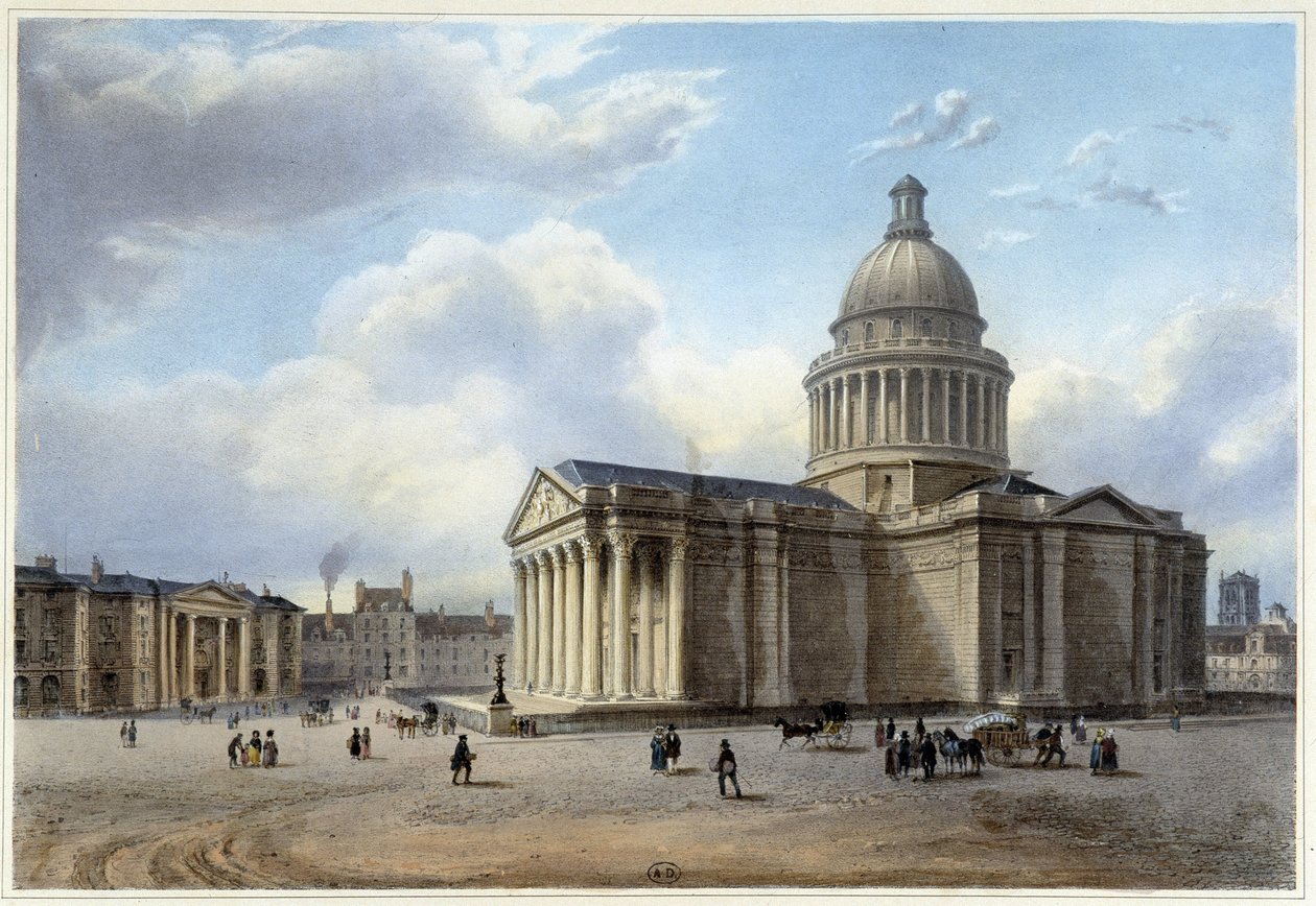 Le Pantheon - i "Walk in Paris and its environments", designet af Jacottet og Benoist, ca. 1840 af Jean Jacottet