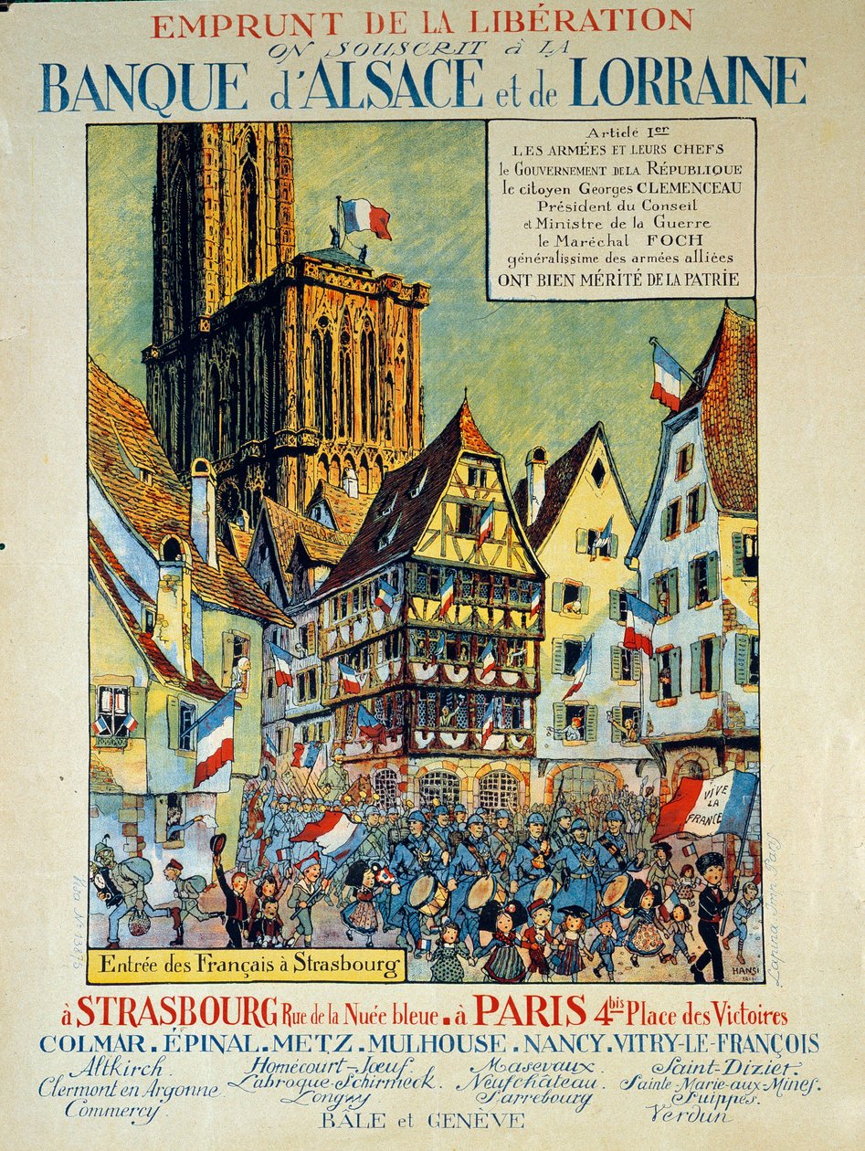 Lån af befrielse på bredden af Alsace og Lorraine (Alsace-Lorraine) af Jean Jacques (1873 1951) Waltz