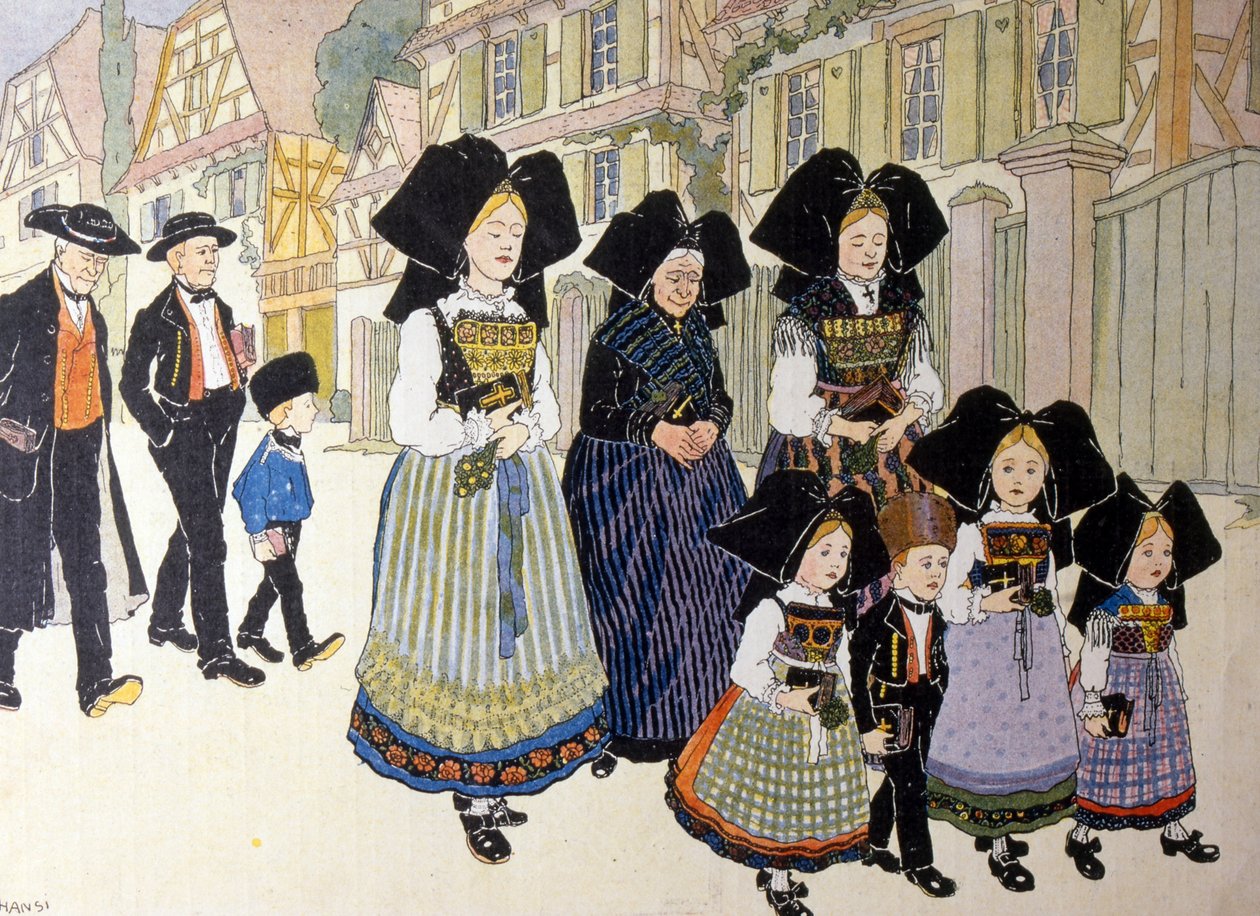 Franske fejringer, der markerer Alsace-regionens tilbagevenden til Frankrig af Jean Jacques Waltz