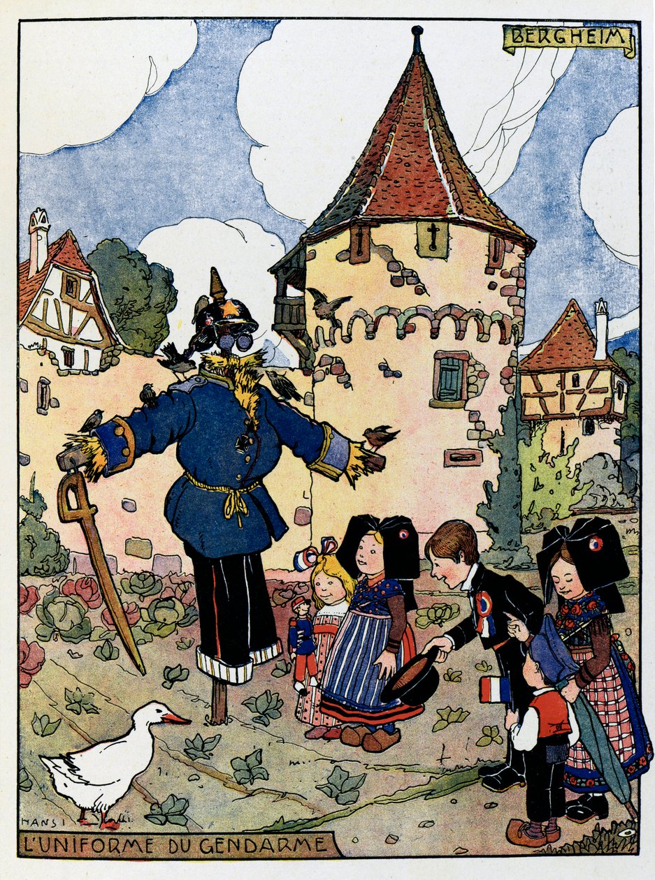 Alsace Tid; Gendarmens uniform i Bergheim; af Jean Jacques (1873 1951) Waltz