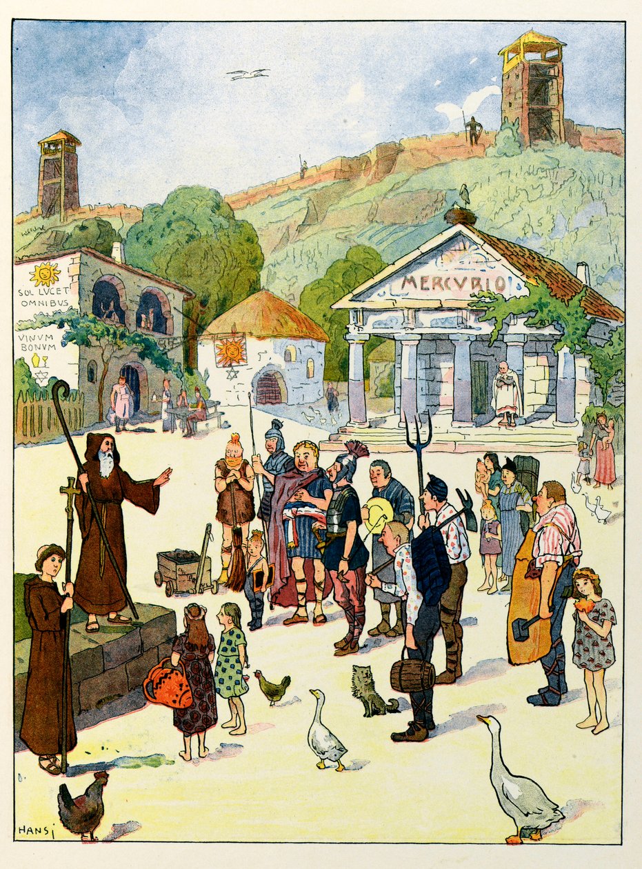 Historien om Alsace fortæller børnene; Kristendommen i Alsace; af Jean Jacques (1873 1951) Waltz