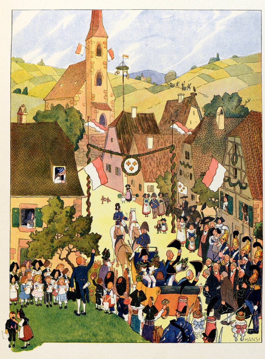 Historien om Alsace fortæller børnene; Kong Charles X har Mulhouse; af Jean Jacques (1873 1951) Waltz