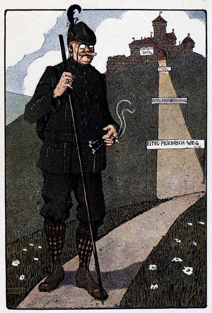 Vogesen Bilder (billeder af Vosges); Slottet i den øverste Koenigsbourg efter restaurering af tyskerne af Jean Jacques (1873 1951) Waltz