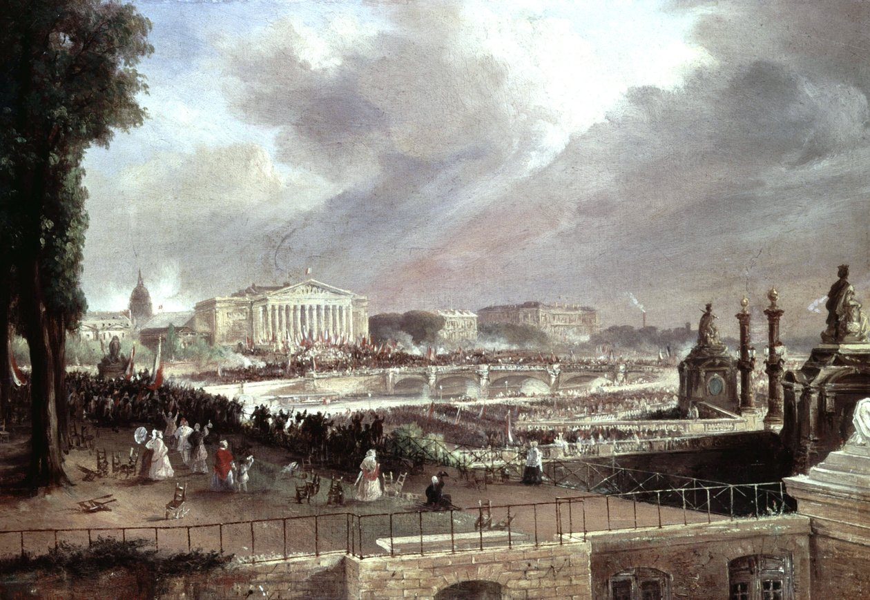 Proklamation af Den Anden Franske Republik, Place de la Concorde, 24. februar af Jean Jacques (after) Champin