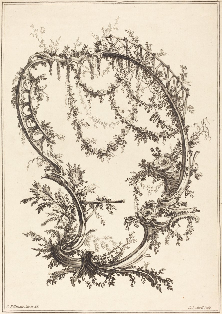 Ornament med en Støber og et Rækværk. af Jean Jacques Avril