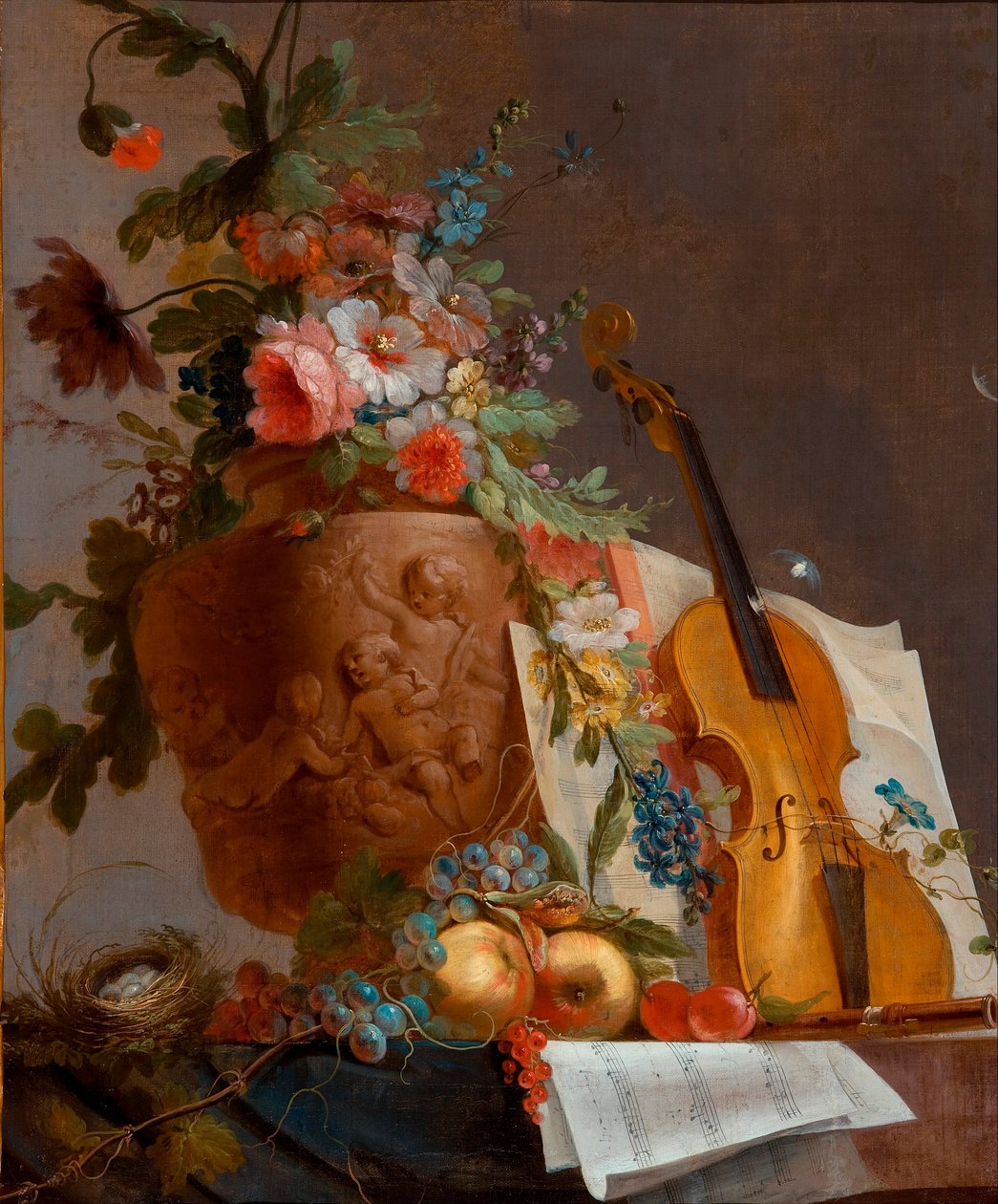 "Stilleben med blomster og en violin" Maleri af Jean-Jacques Bachelier (1724-1806) omkring 1750 - Olie på lærred - 88,9x73,5 - Art Gallery of South Australia af Jean Jacques Bachelier